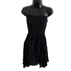 Lucy Paris Strapless Smocked Back Mini‎ Dress Black Size Medium